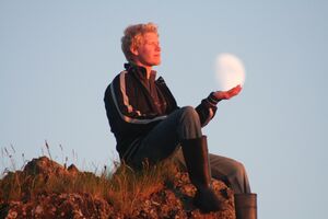 image by David Pinel Dale Till Holding the Moon on Spring Island, BC