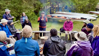 Bev Michel welcoming guests on Spring Island