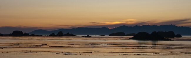 Sunset over the costal shores of Vancouver Island