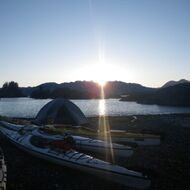 Sunset on the West Coast Shores of Bunsby Island, BC