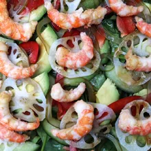 local prawns with salad